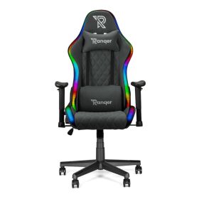 Ranqer Halo Fabric - Sedia da gaming in tessuto con LED RGB - Nera