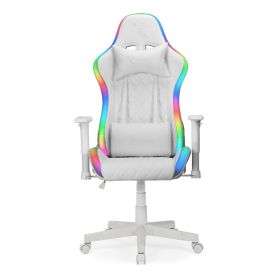 Ranqer Halo - Sedia da gaming con LED RGB - Bianco