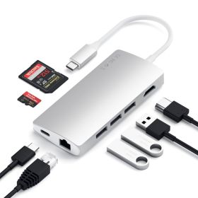 Satechi - Adattatore Multiporta V2 - USB-C - Ethernet - Argento 