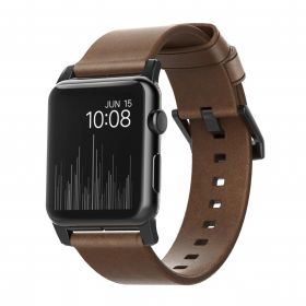 Nomad - Cinturino moderno in pelle per Apple Watch 42mm / 44mm / 45mm / 49mm - Marrone / Nero