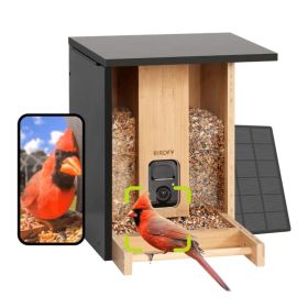 Birdfy - Mangiatoia Intelligente per Uccelli in Bambù - Alimentata a Energia Solare con Fotocamera e Riconoscimento AI
