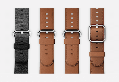 Tutte e quattro le generazioni dell'Apple Watch Classic Buckle affiancate
