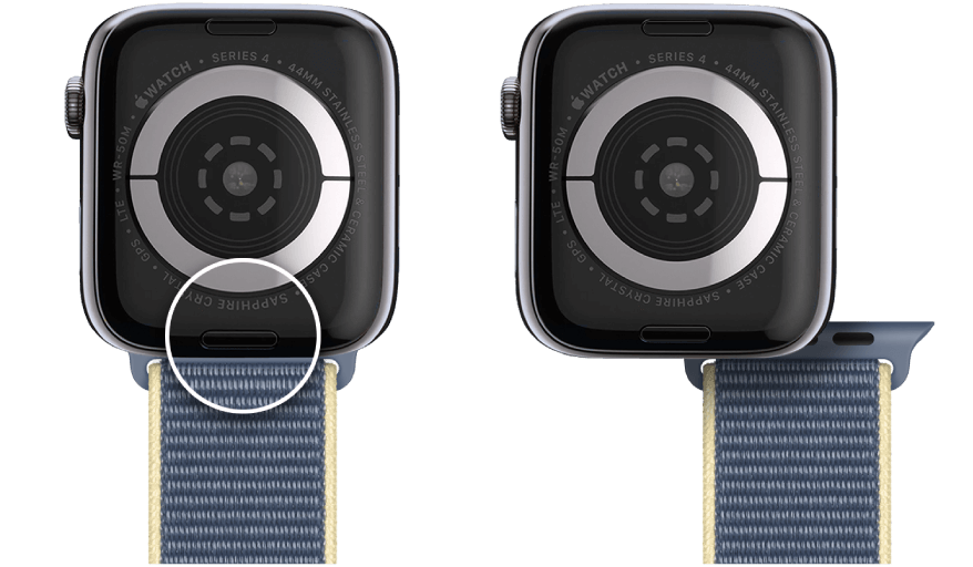 Cambiare il cinturino Apple Watch, passaggio 1