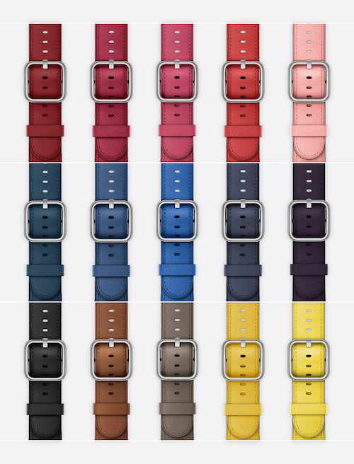 Apple Classic Buckle quarta generazione, panoramica di tutti i colori